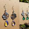 Pendientes Largos de Cristal en Forma de Lágrima Árbol de la Vida Bohemio Pendientes Colgantes de Libélula Para Mujer Joyería Casual para Fiesta Regalo