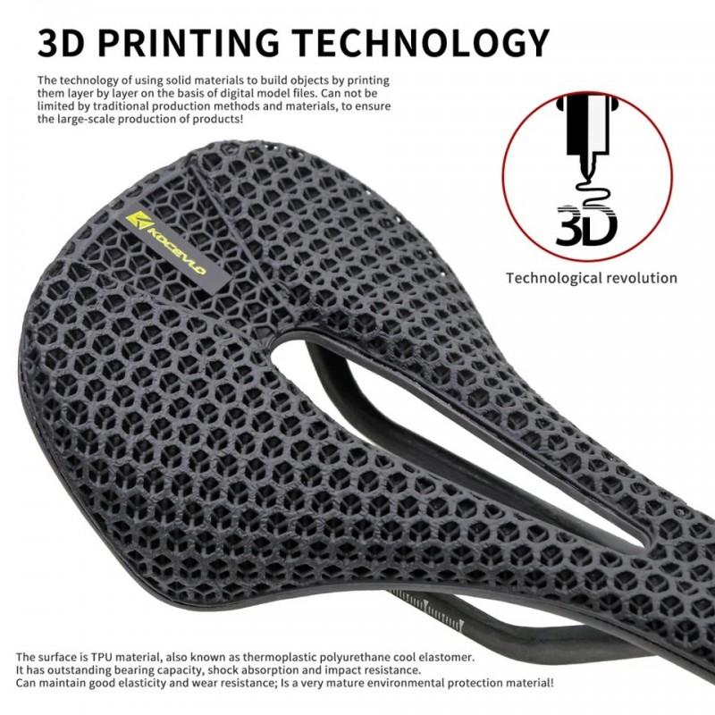 KOCEVLO KS07 Carbon Fiber 3D Printed Bicycle Saddle Road Mountain Bikes Universal Fit