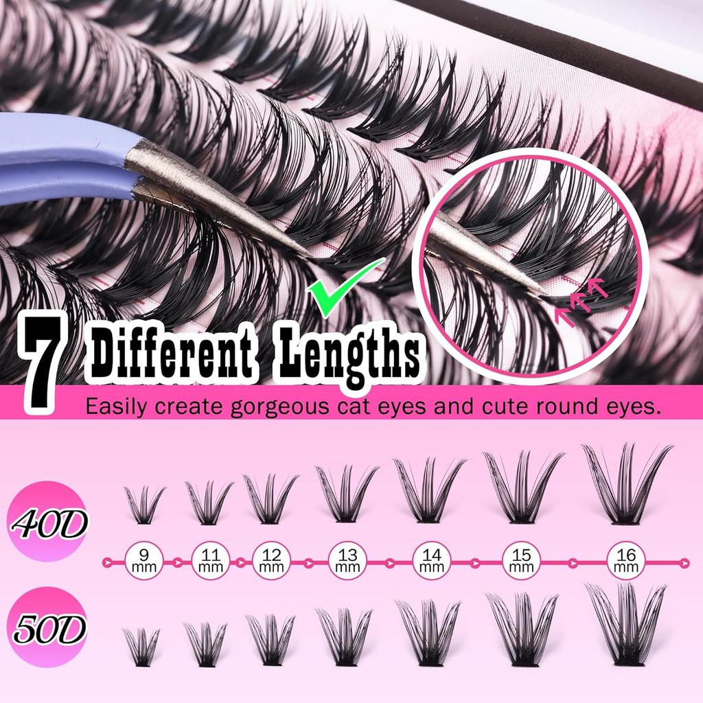 Spiky Manga D Curve Wispy Eyelash Clusters Extensions Cruelty-Free PBT Material 12-20mm Bottom Lashes Fairy Individual Lashes