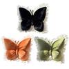 Butterfly Shape Throw Pillow Velvet Butterfly Pillow with Lace Trim Decorative Pillow for Sofa Couch Bedroom Office Decor