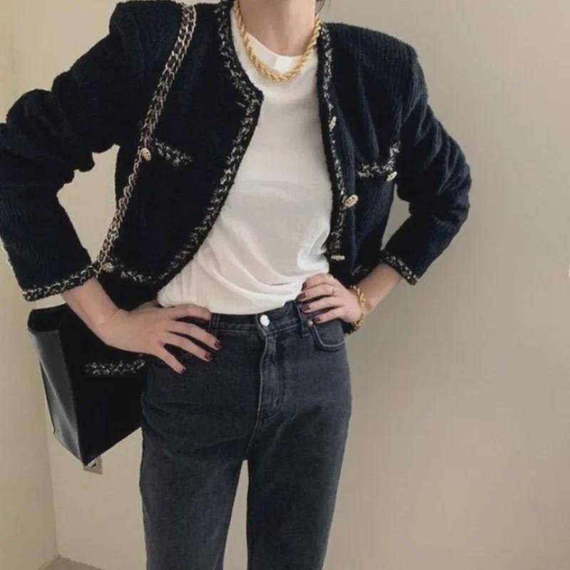 Elegantní tvídové sako ve francouzském stylu pro ženy: Štíhlý, Elegantní, Pro celoroční nošení