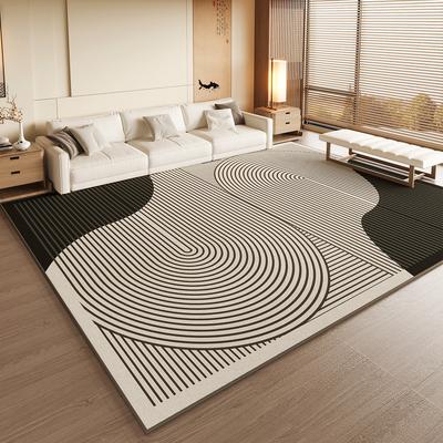 Area Rug BBlack Large Living Room Carpet Low Pile Floor Mats Waterproof Non-Shedding Rugs with Non-Slip Backing for Home