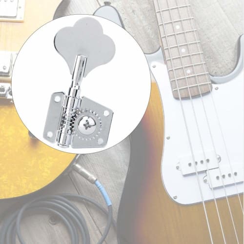 Alomejor Bass Tuners, Left/Right Row Tuning Keys, Buttons, Steel, Rust-Resistant, Electric Bass Machine Heads, Gift (Right Row)