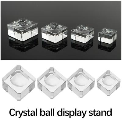 Transparent Square Glass Crystal Sphere Base Transparent Support Ball Display Stand Glass Holder