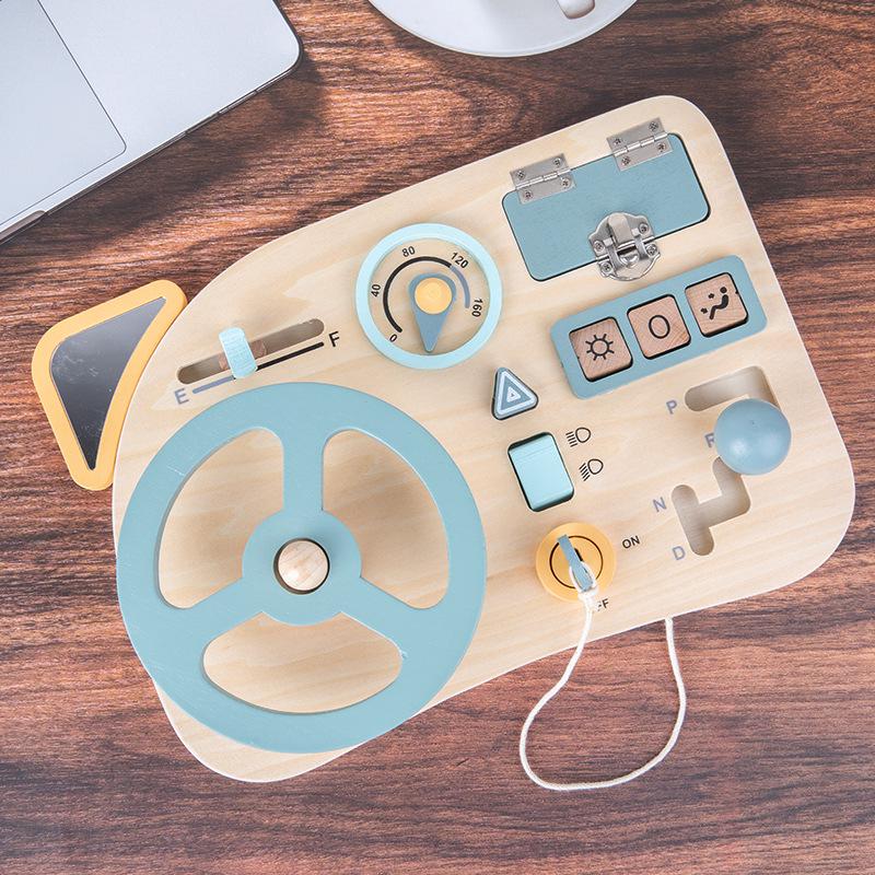 

Montessori Educational Busy Board: Children s Steering Wheel Simulation Toy
