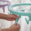 Durable Plastic Circular Hanging Drying Rack With 20 Clips For Socks Underwear Dorm Use