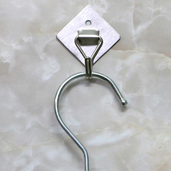 3Pcs Stainless Steel Bathroom Towel Hook Adhesive Wall Hanger Hat Bag Key Rack