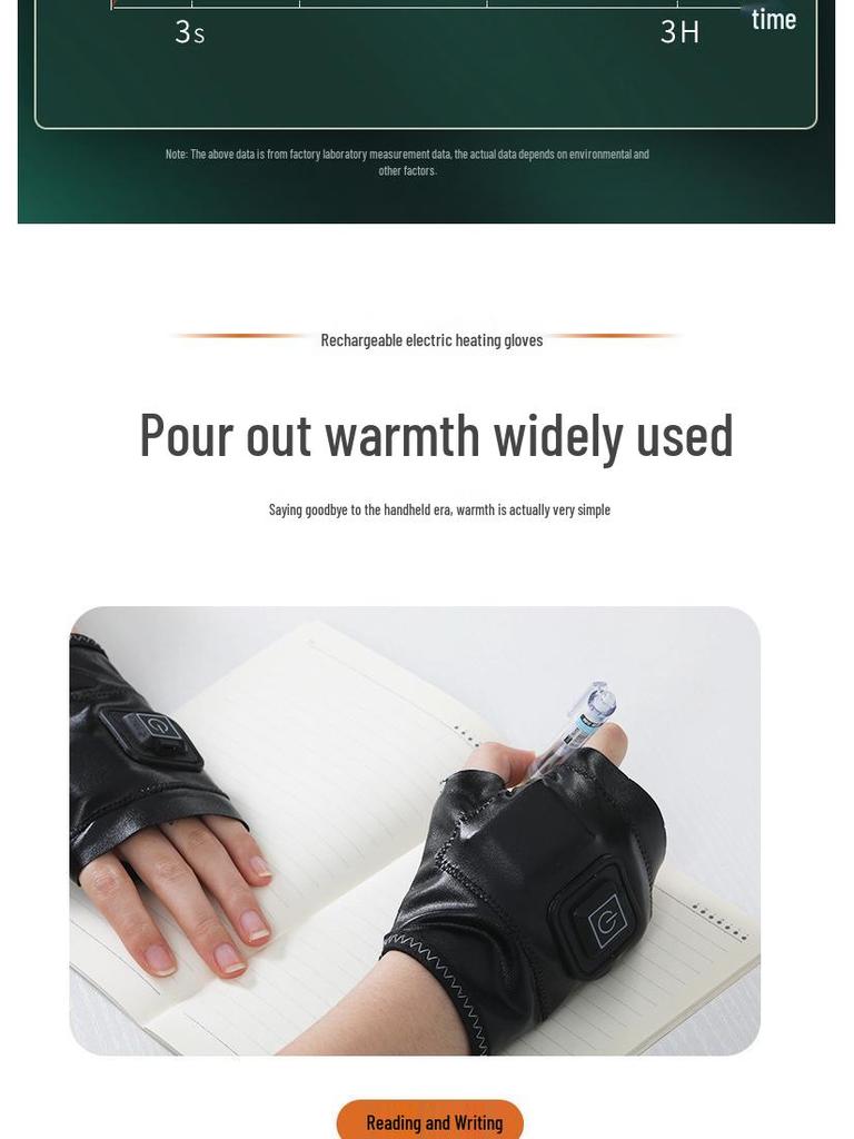 Gants Chauffants Intelligents Unisexe pour Automne/Hiver - Chaleur Demi-Doigts pour Sports, Gaming et Bureau