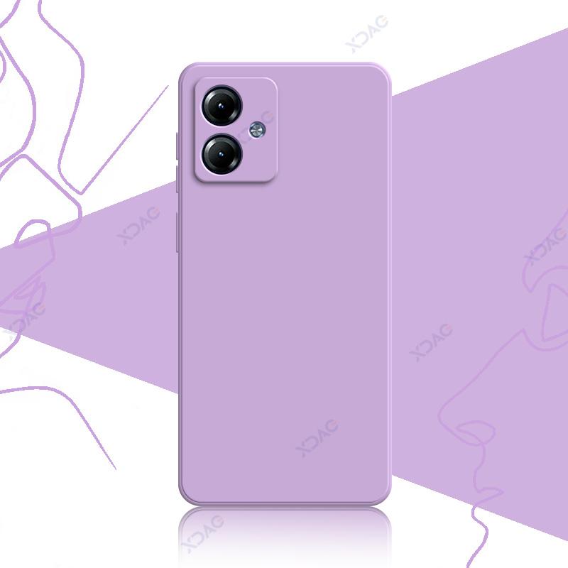 

Чехол для мобильного телефона Motorola Moto G14 MotoG14 6,5 Global 360 Мягкий роскошный квадратный жидкий силиконовый чехол для задней крышки, защитная сумка Moto G14 фиолетовый