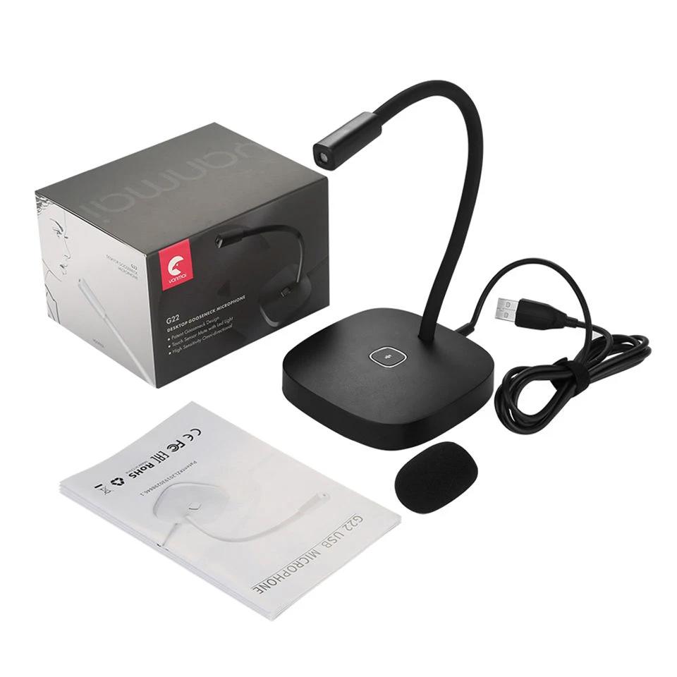 

USB проводной регулируемый микрофон на гибкой стойке, конференц-конденсаторный микрофон для ПК, компьютера, Youtube, подкаста, микро чёрный