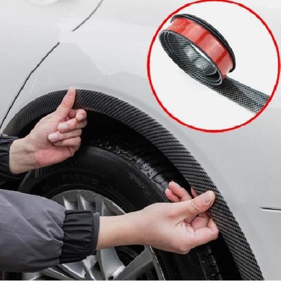 1.5M Carbon Fiber Car Wheel Eyebrow Arch Trim Lips Strip Fender Flare Protector