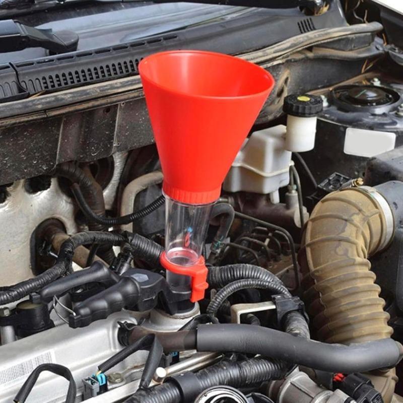 Fluid Funnel Set Adjustable Clamp Tool for Oil Coolant Transmission Car Truck Engine Safe Pouring No Drip Maintenance Gear