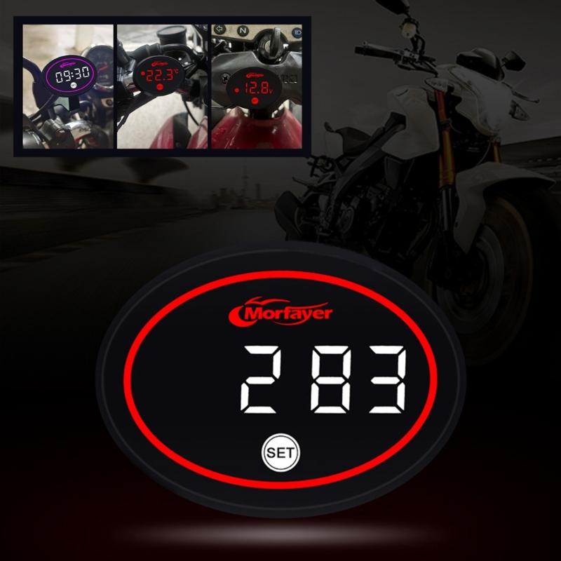 Voltages Gauges Dust-proof LED Watch Digital Display Panel Meter for Motorcycles