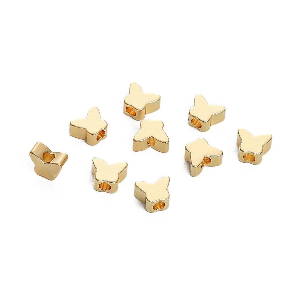 Kobber Glatt Sommerfugl Skilleperle For DIY Smykkefremstilling Håndverkstilbehør