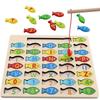Wooden Kids Fishing Toys Early Educational Fishing Game Toy Letter Number Puzzle  Gift For Kids