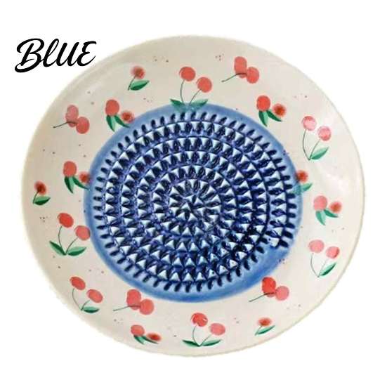 Piatto Grattugia Aglio Piatto Grattugia Ceramica Stampa Frutta Zenzero Formaggio Macina Manuale Preparazione Cibo Multi-funzione Tritatutto da Cucina per Cipolla Limone,