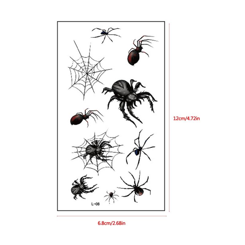 10 stuks/pak Halloween Tijdelijke Tatoeages Stickers Horror Spin Spinnenweb Sticker ace Schouder Arm Rug Tatoeages Stickers