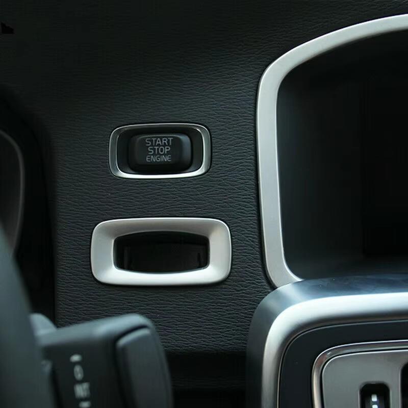 Car Console Keyhole Frame Decoration Key Hole Trim For Volvo S60 V60 XC60 V40 Stainless Steel Sticker Interior Accessories