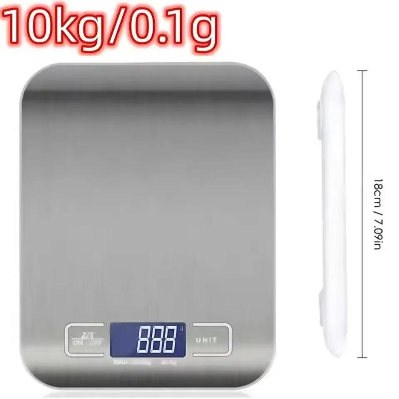 High Precision Digital Kitchen Scale 10kg x 1g - Electronic Food Weighing Scale for Baking, Cooking, Household with Tare