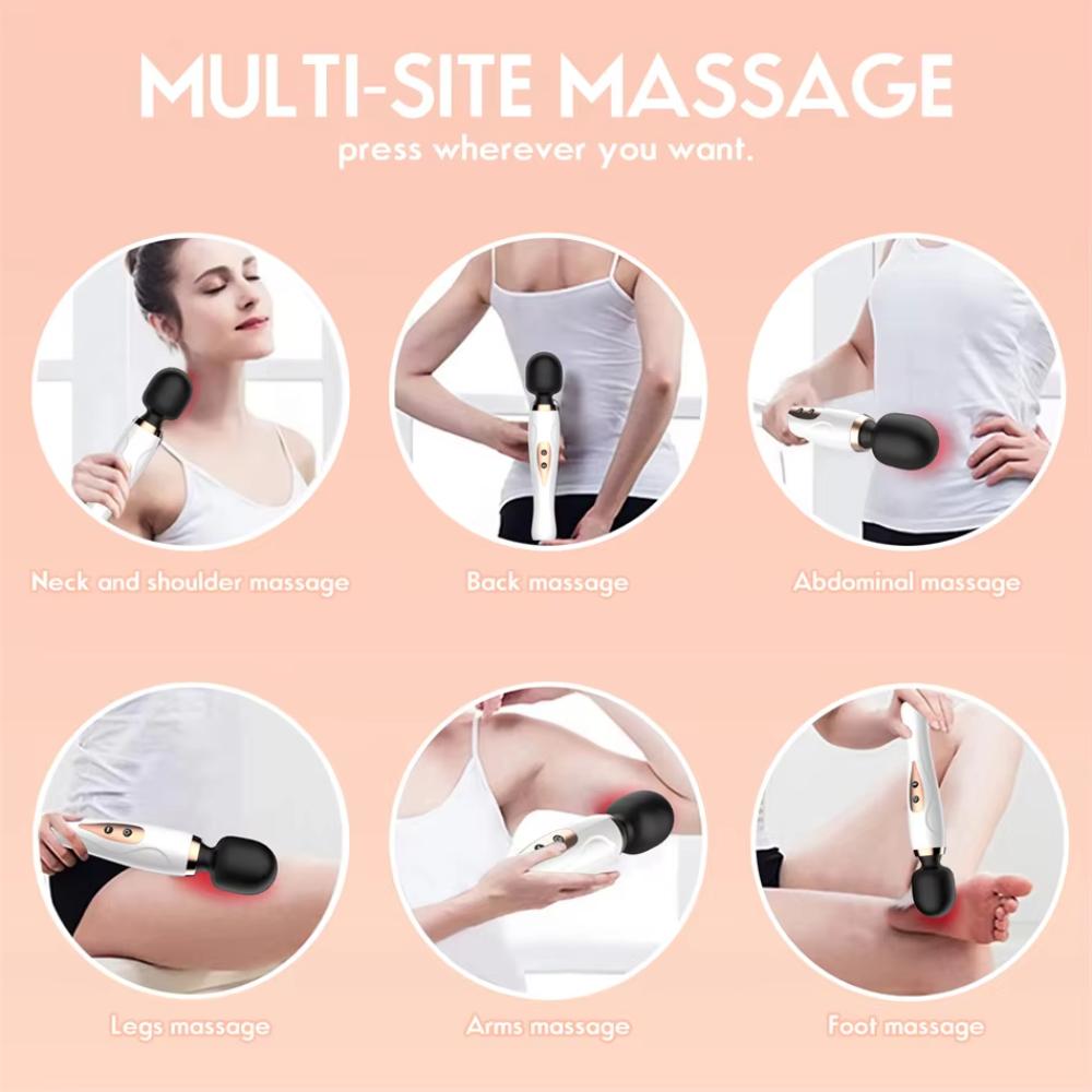 10-Speed AV Vibrating Wand - Large Powerful Massager for Women & Men, G-Spot & Prostate Stimulator, Rechargeable Adult Sex Toy