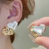 Fashion Jewelry Back With Front Metal Splicing Stud Earrings For Women Female Party Gift Accessories