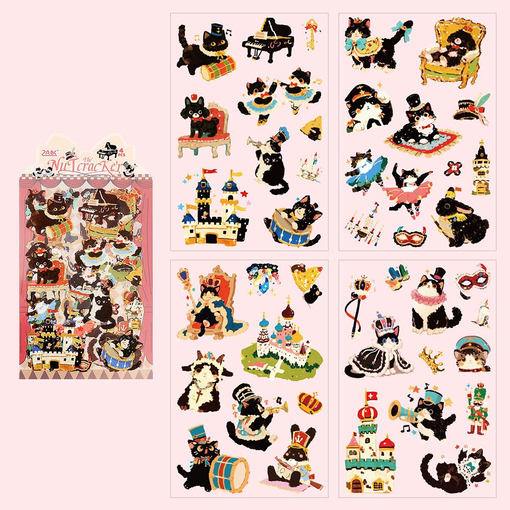 Mengmeng Black Meow Animal Creative Stickers, Cat Account Material DIY Stickers