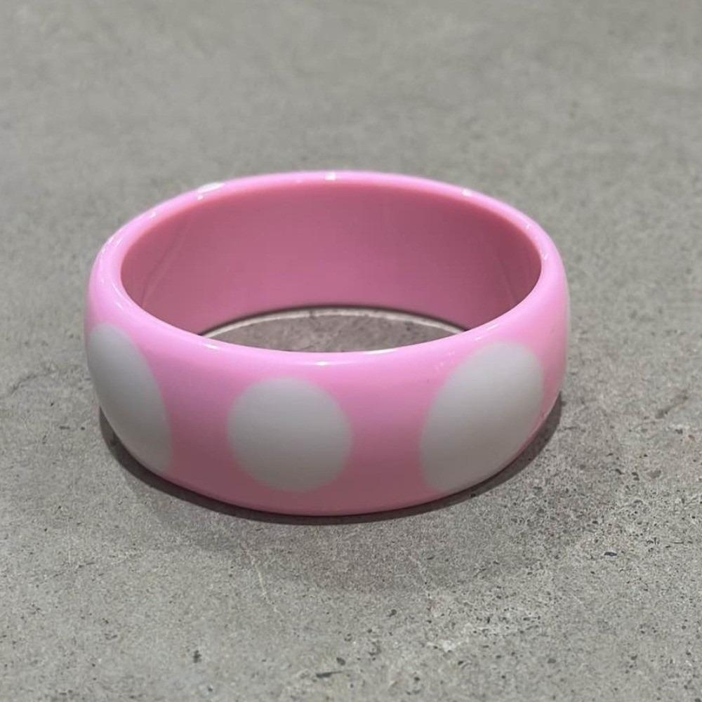 Cool Punk Style Geometric Wristband Hip Hop Candy Color Bracelets Resin Polka Dot Bangles Unisex