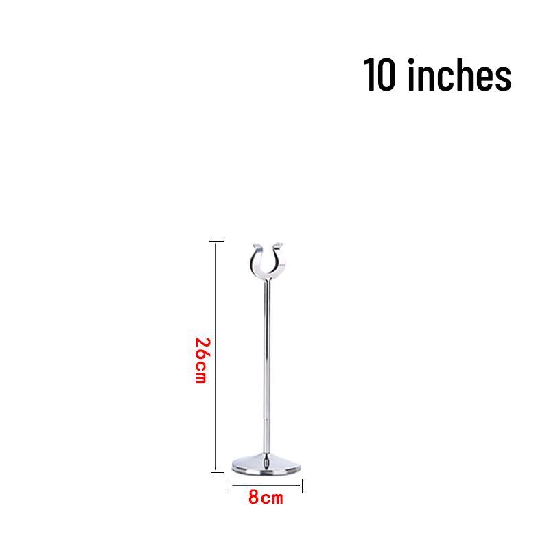 U-Shaped Stainless Steel Menu & Table Number Holder for Hotel & Wedding Banquets
