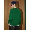 Coolhut Christmas Green Soft Retro Solid Color Basic Round Neck Loose Knit Lazy Style Winter Women's Sweater