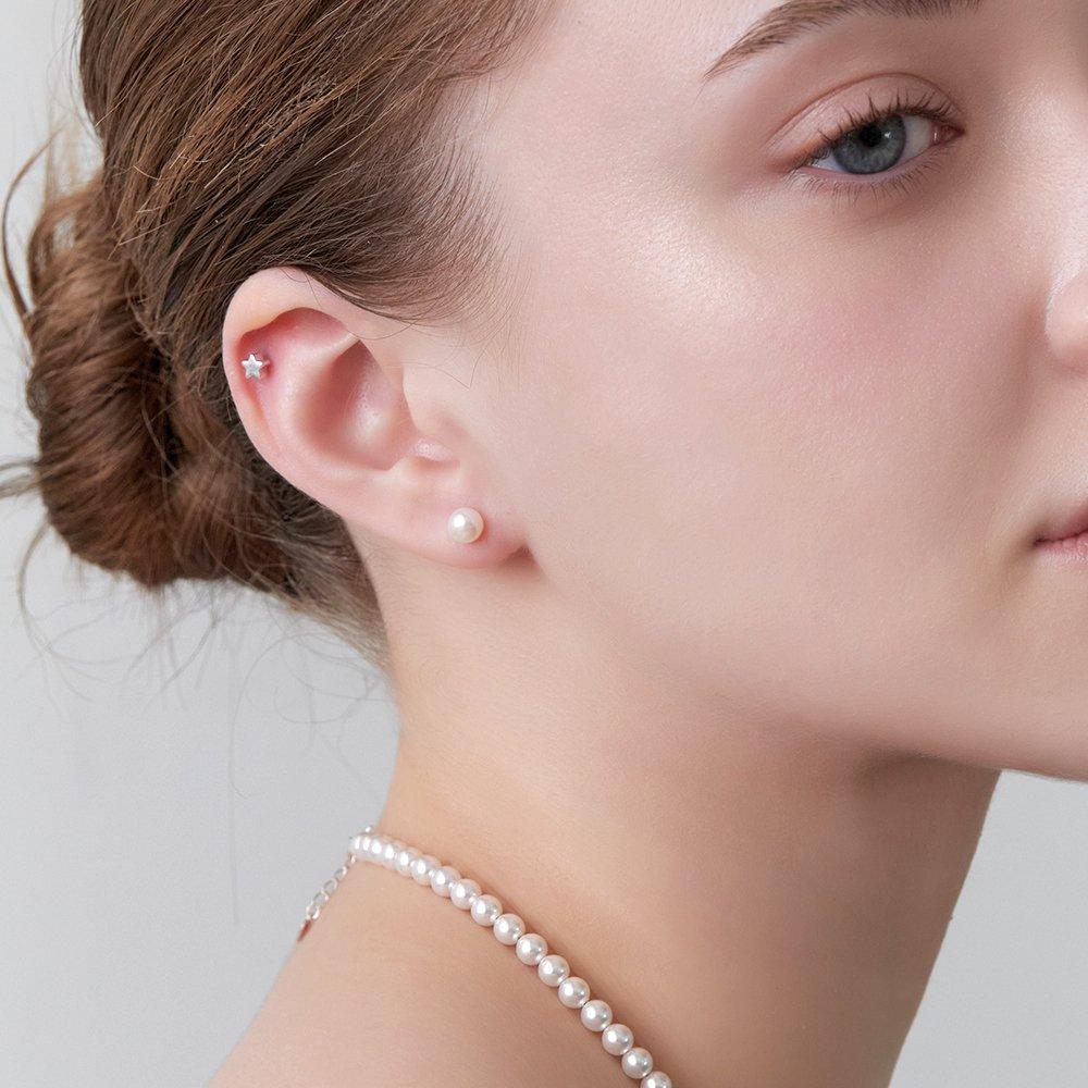 Silver925 Mini Rounded Pearl Earrings