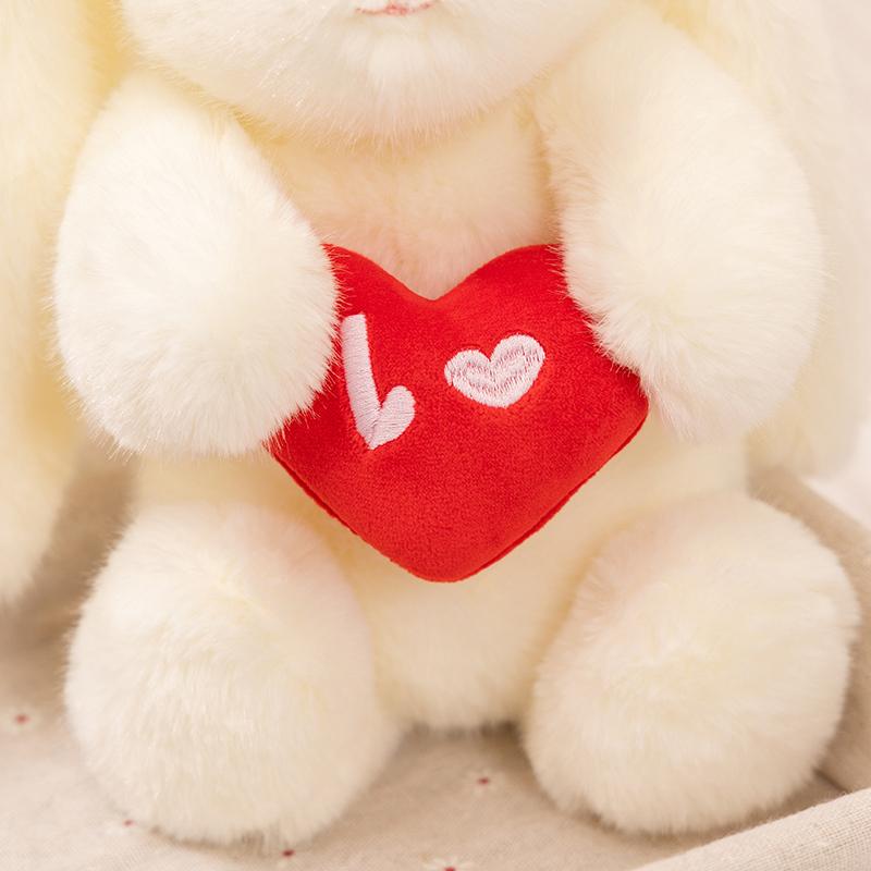 Love Rabbit Gentle Throw Pillow Valentine's Day Adorable Bunny Love Dolls Plush Cushion Wedding Stuffed Plushies Easter Day Girls Present