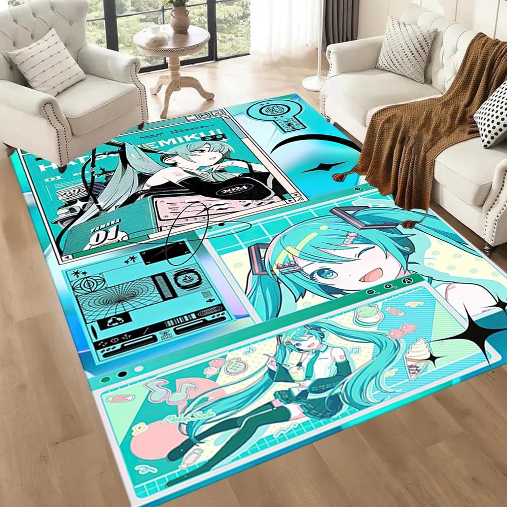 Hatsune Miku Square rugs are a great choice for living rooms, bedrooms, home décor, and as gifts.