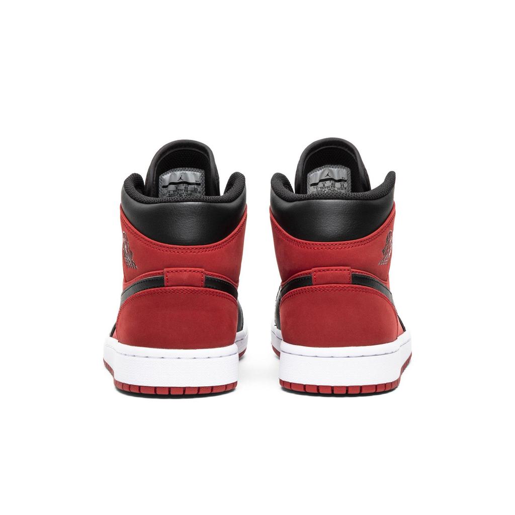 Air Jordan 1 Mid 'Reverse Banned' (Unisex) Gym Red / Black-White Vintage Basketball Shoes 554724 610