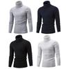 Men Autumn Winter Turtleneck Sweater Top Solid Color Long Sleeve High Neck Basic Sweater Top Winter Clothing
