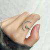 Rhinestone Star Moon Opening Rings Zinc Zinc Alloy Crescent Moon Ring Vintage Couple Ring  Men