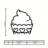 Cupcake Cuore Decorazione Murale in Metallo Ferro Nero Decorazione Panetteria Segno Murale Cucina