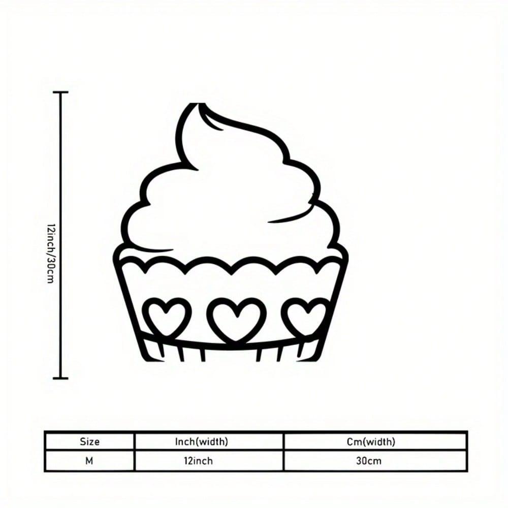 Cupcake Cuore Decorazione Murale in Metallo Ferro Nero Decorazione Panetteria Segno Murale Cucina
