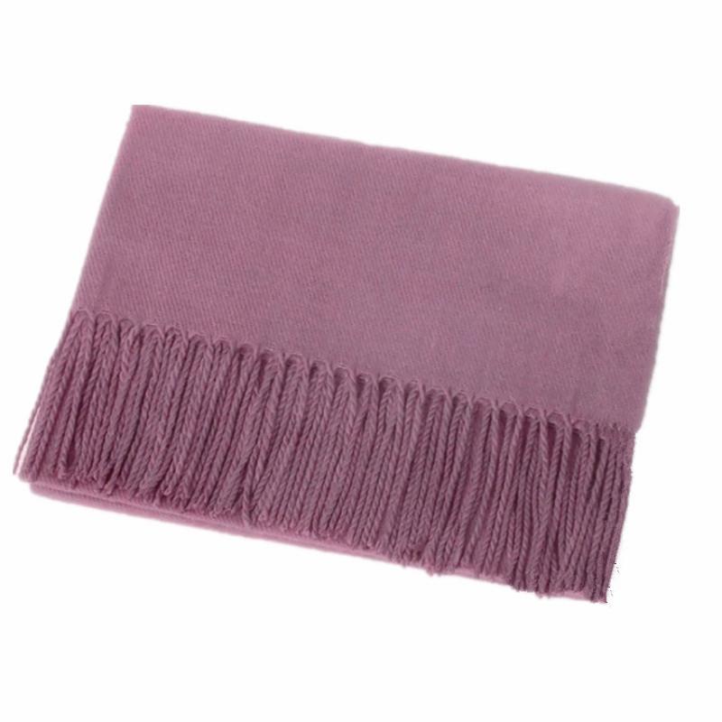Warm Solid Color Cashmere Wool Scarf Winter Tassel Unisex Shawl Solid Color Scarf for Women