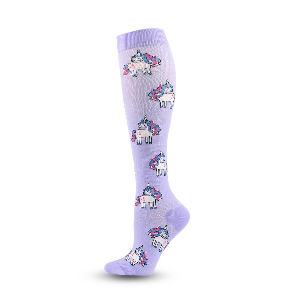 Running New Compression Stockings For Varicose Veins Woman Men Nylon Elastic Cartoon Love Striped Moon Letter Sports Marathon Ca