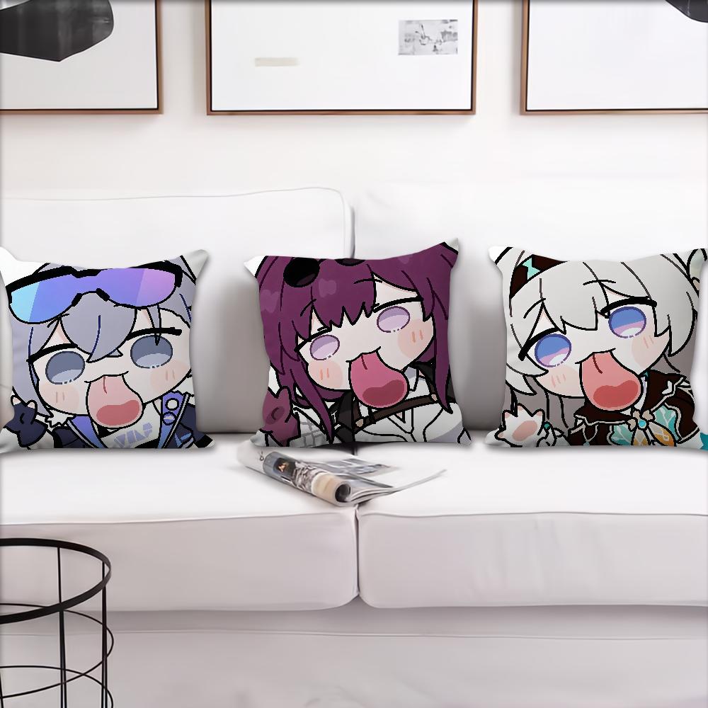 Game Honkai Star Rail face Q-version cushion cover Pillow Cover Decoration Room Home Sofa living Office Car Nordic Simplicity