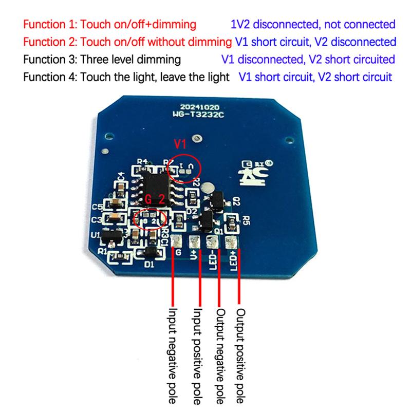 Adjustable Touch Switch 5-24V 3A- Wood/Glass/Acrylic Penetration, Hand-Sweep Sensor For Smart Closet/Office LED Lighting