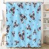 Blue Bath Mat Decorative Pattern Shower Curtain