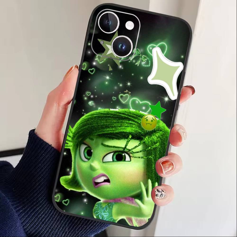 A-Adventure Anime Inside Out Phone Case For iPhone 17 16 15 14 13 12 Max Plus Silicone Black Cover