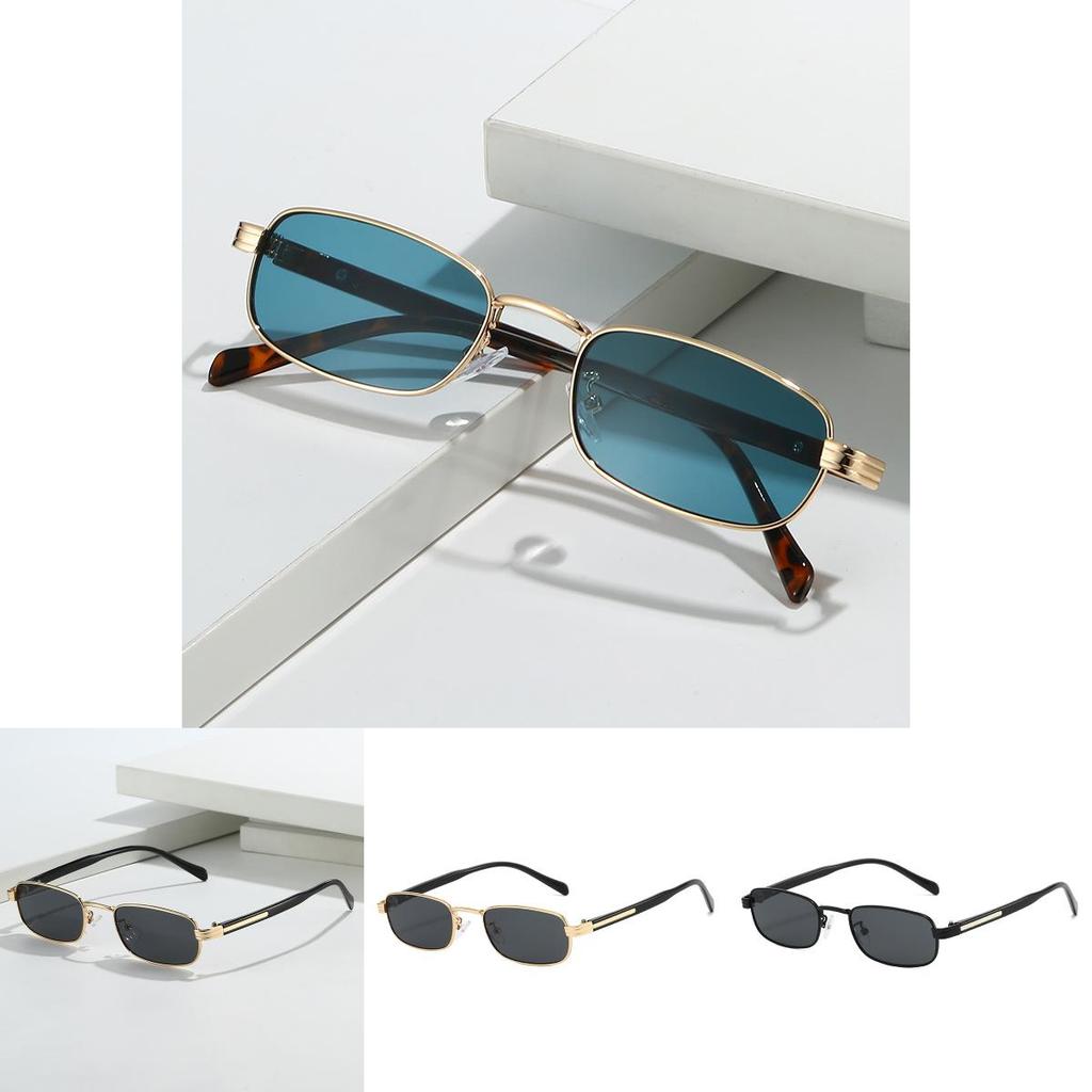 Geometric Metal Square Sunglasses Uv400 For Outdoor Activities And Fashion
