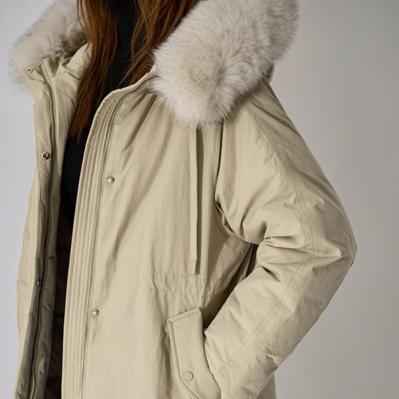 She S miSS Fuchspelz Entendaunen Langer Pullover SSdjpo42060 Be