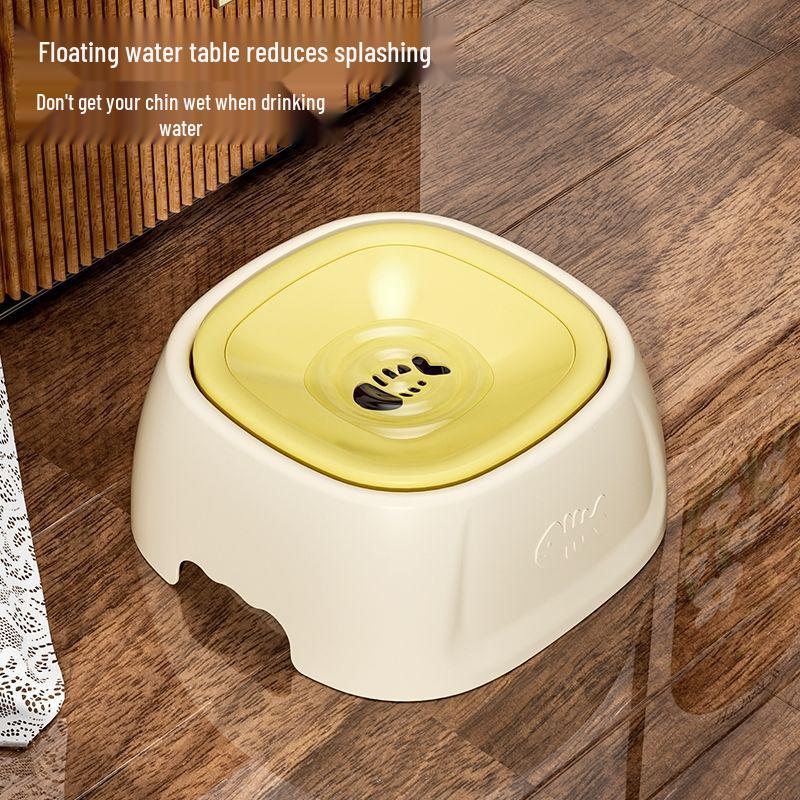 Cartoon Anti-Spill Water Bowl for Cats and Small Dogs - Large Capacity, No Plug Design
