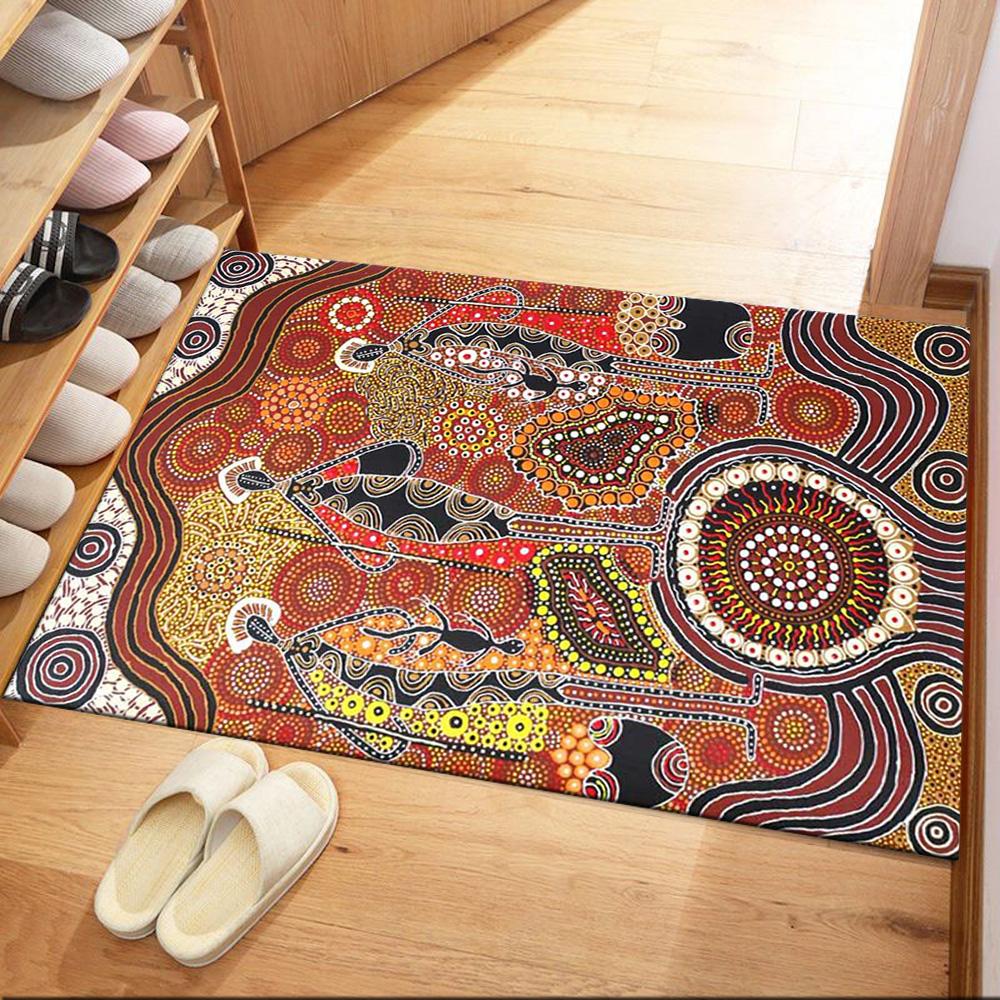 Australian Aboriginal Style 139 Floor Rug Office Rug Perfect for Study room Decorate room Entryway Dormitory Antislip Carpet Anime Office Decor