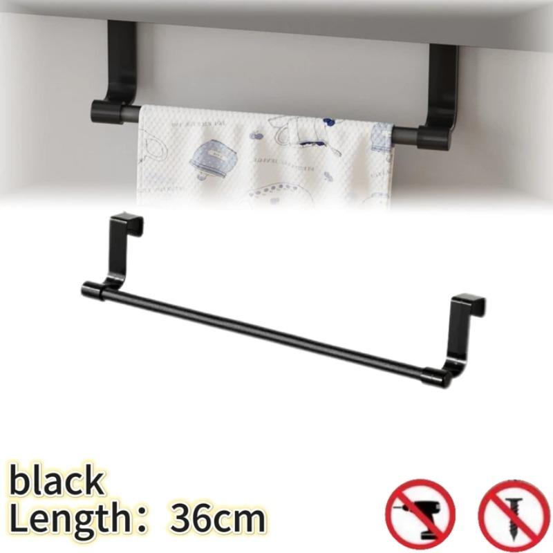 Towel Rack Over Door Stainless Steel Towel Bar Storage Organizer Bathroom Kitchen Cabinet Door Hanging Towel Rack