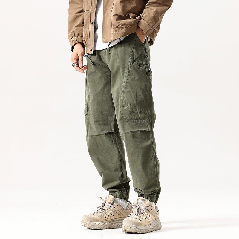 

Men s new overalls casual loose men s leggings trendy pants men s high street men s clothing XXXL зелёный