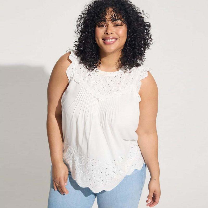 

Plus Size Women s Clothing Fat Cut Out Lace Embroider Vest Summer New Arrival Export Oversized Loose Flying Sleeves Sleeveless Tops White-defective 3 pieces